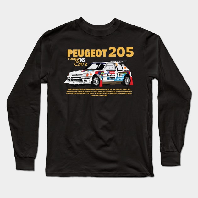 Peugeot 205 Long Sleeve T-Shirt by kindacoolbutnotreally